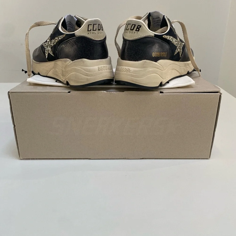 Golden Goose Running Sole Sneaker Dark Blue/Eclipse/Silver Glitter 39 New in Box